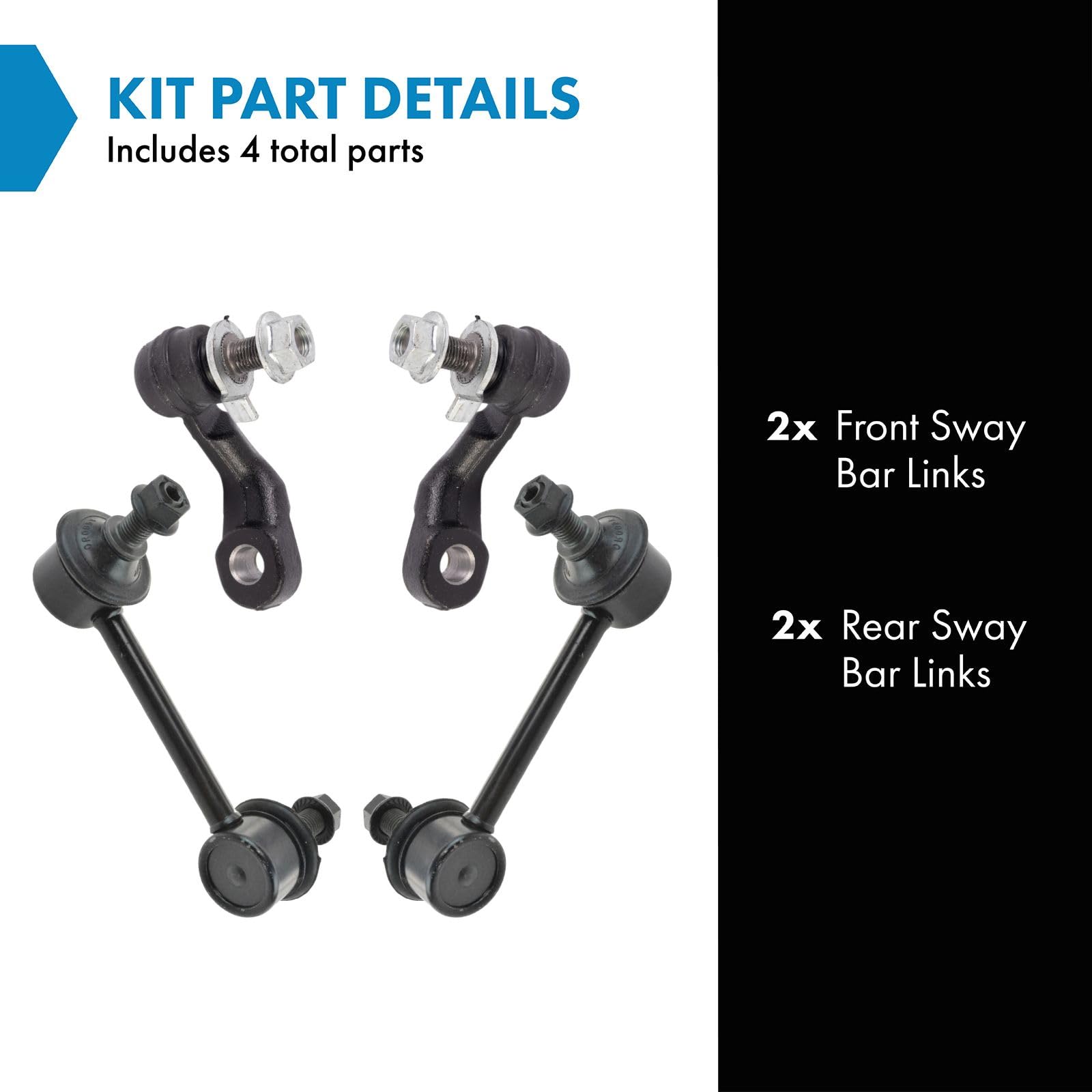 Trq Front & Rear Sway Bar Stabilizer Link Set Compatible With 2004-2006 Infiniti G35